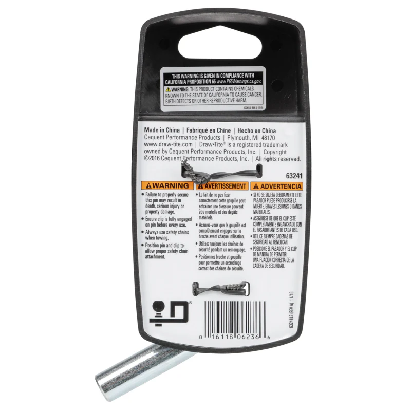 Draw-Tite Trailer Hitch Pin and Clip Model 63241 - Image 6
