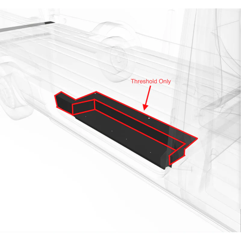 LEGEND Steel Floor Threshold Set Ford Transit (all WB lengths) Cargo Van - Black - Single Side Door Model 709-151-1011 - Image 2