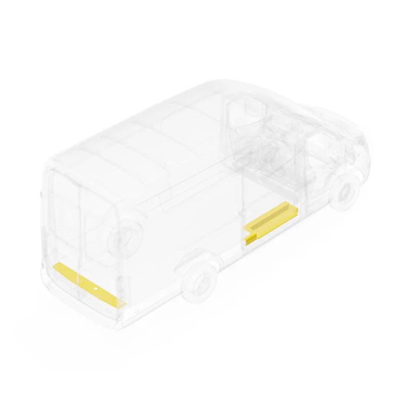 LEGEND Steel Floor Threshold Set Dual Side Doors Ford Transit (all WB lengths) Cargo Van - Yellow, Ford Transit Model 709-151-1018.2 - Image 2