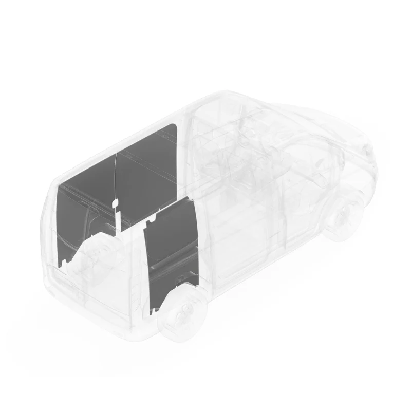 LEGEND DuraTherm Wall Liner ONLY - Dual Side Doors Ford Transit Connect Long Wheelbase Cargo Van - Textured Grey Model 724-114-2613.2