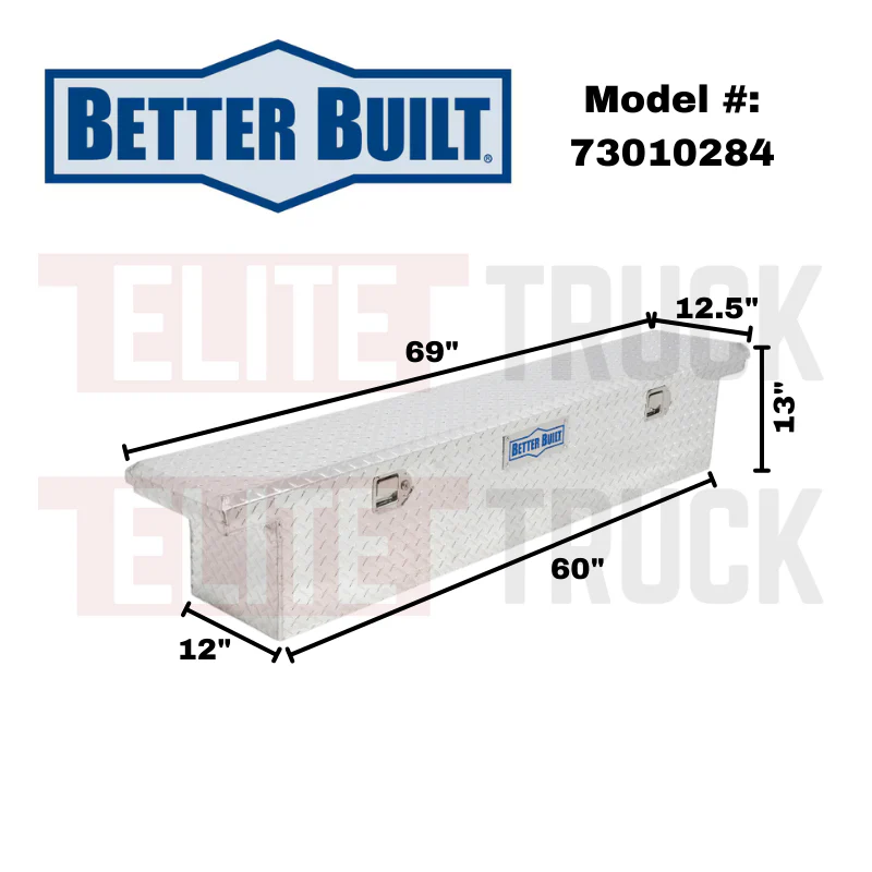 Better Built 69" Bright Aluminum Narrow Low Profile Crossover Classic Tool Box Model 73010284 - Image 2