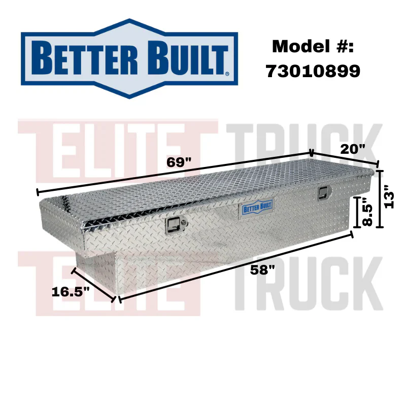 Better Built 69" Bright Aluminum Crown Series Crossover Tool Box Model 73010899 - Image 2