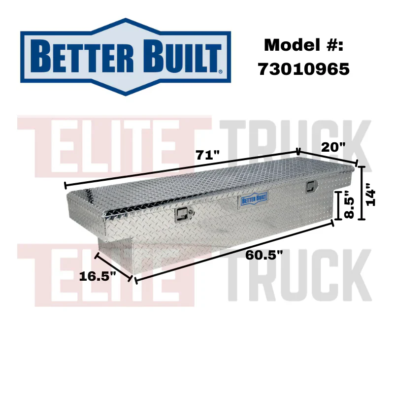 Better Built 71" Bright Aluminum Crown Series Crossover Tool Box Model 73010965 - Image 2