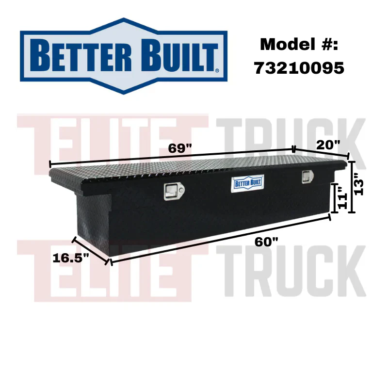 Better Built 69" Gloss Black Aluminum Crown Series Low Profile Crossover Tool Box Model 73210095 - Image 2