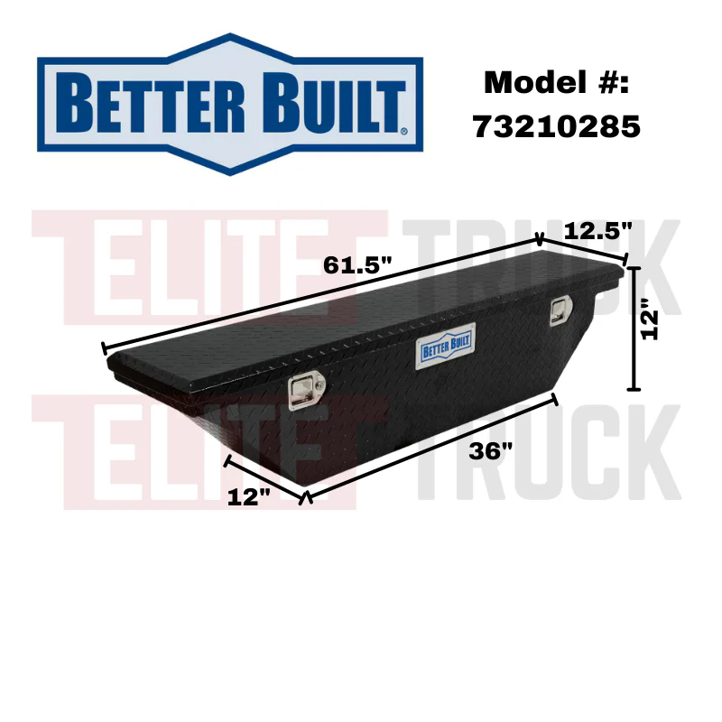 Better Built 61.5" Gloss Black Aluminum Narrow Low Profile Crossover Classic Wedge Tool Box Model 73210285 - Image 2