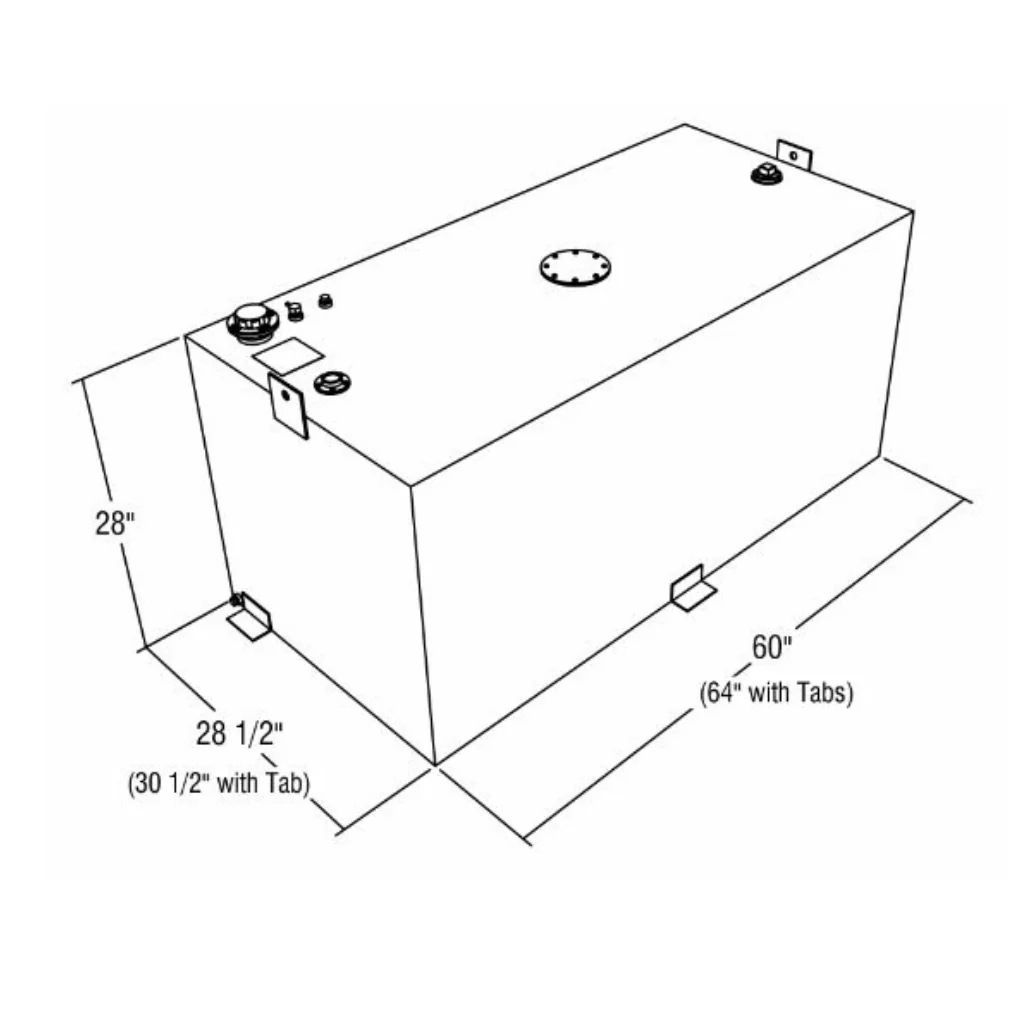 RDS 200 Gallon Rectangular Transfer Tank Mill Finish Aluminum (Diesel Only) 60X28.5X28 Model # 73217 - Image 3