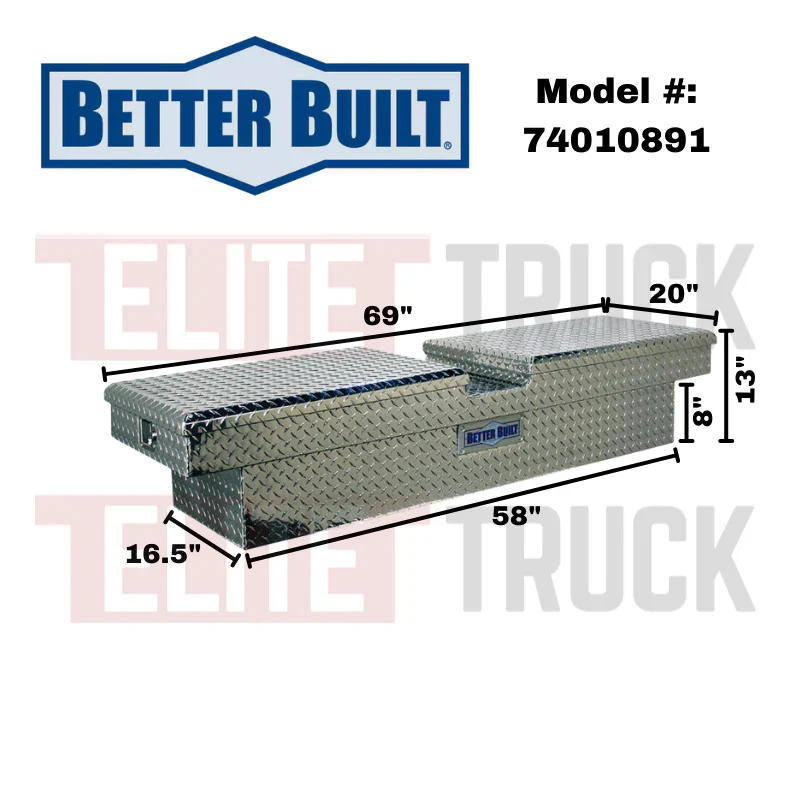 Better Built 69" Bright Aluminum Crown Series Crossover Tool Box Model 74010891 - Image 2