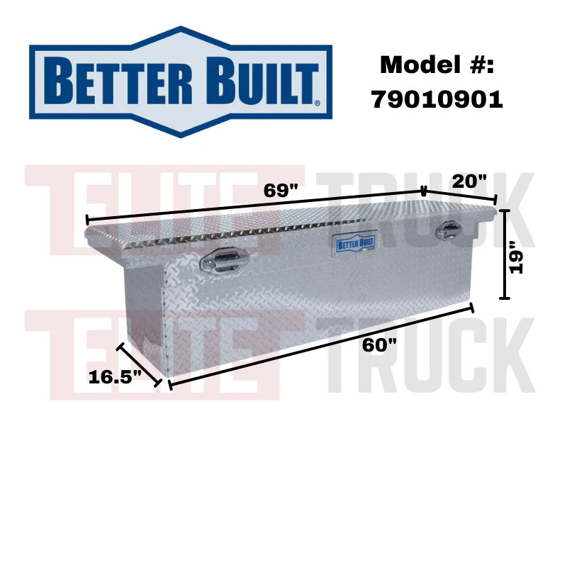 Better Built 69" Bright Aluminum Special Edition Crown Series Low Profile Deep Crossover Tool Box Model 79010901 - Image 2