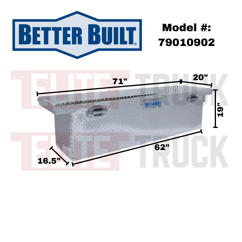 Better Built 71" Bright Aluminum Low Profile Deep Crossover Tool Box Model 79010902 - Image 2