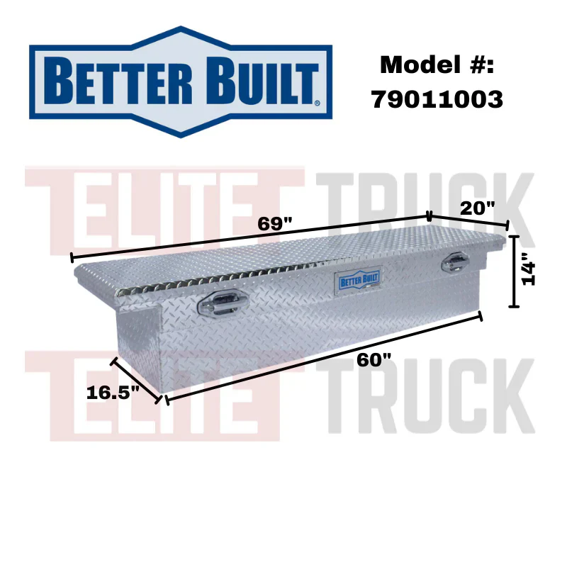 Better Built 69" Bright Aluminum Special Edition Crown Series Low Profile Crossover Tool Box Model 79011003 - Image 2