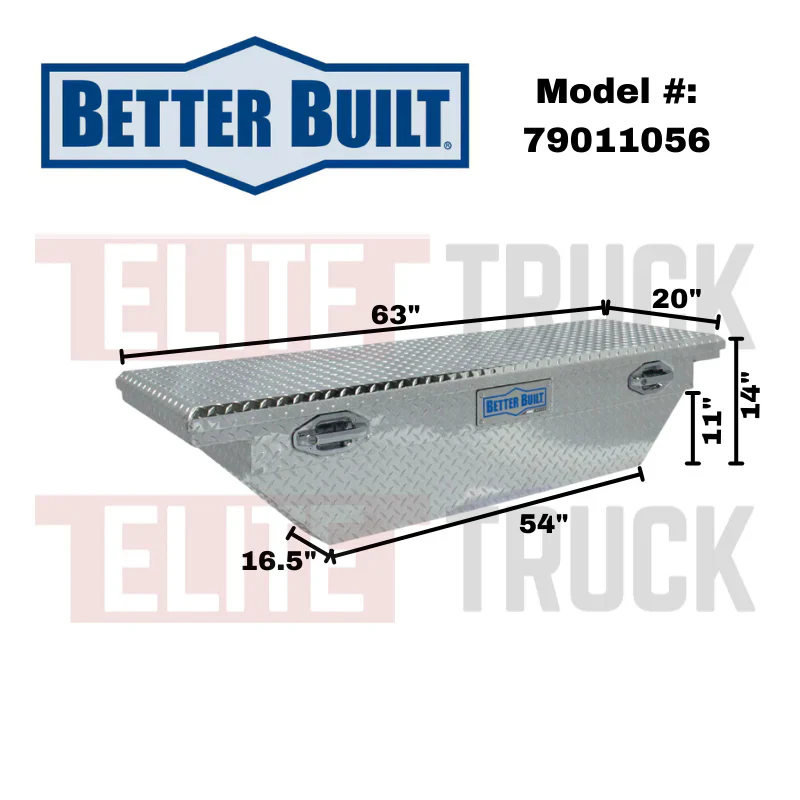 Better Built 63" Bright Aluminum Low Profile Wedge Crossover Tool Box Model 79011056 - Image 2