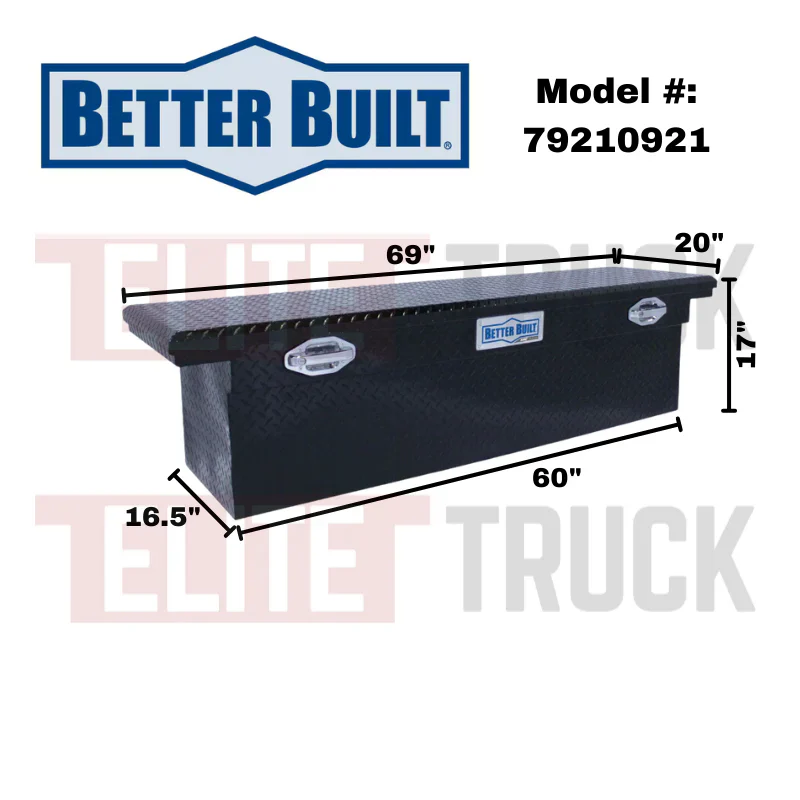 Better Built 69" Gloss Black Aluminum Low Profile Deep Crossover Tool Box Model 79210921 - Image 2
