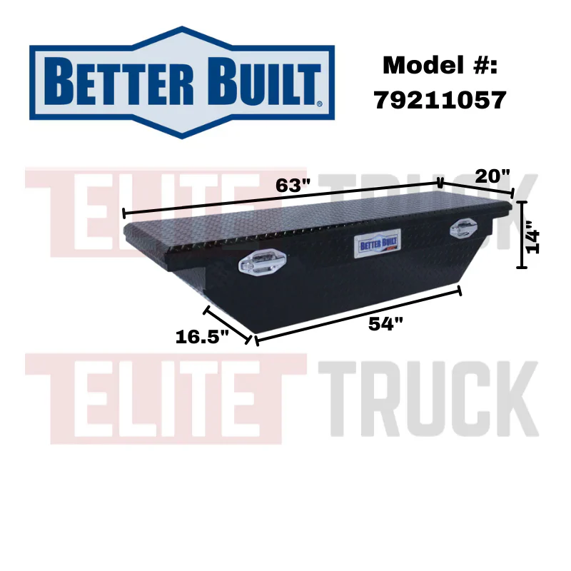 Better Built 63" Gloss Black Aluminum Low Profile Crossover Wedge Tool Box Model 79211057 - Image 2