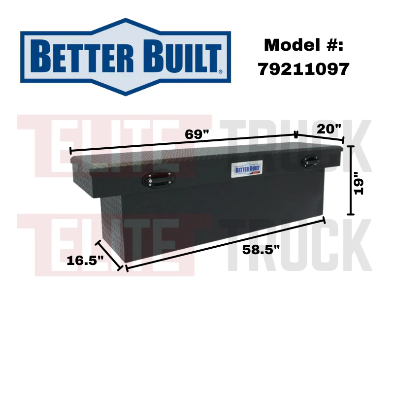 Better Built 69" Matte Black Aluminum Deep Crossover Tool Box Model 79211097 - Image 2