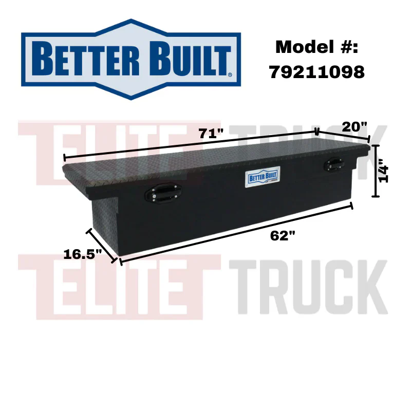 Better Built 71" Matte Black Aluminum Low Profile Crossover Tool Box Model 79211098 - Image 2