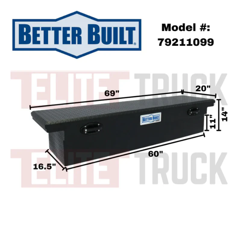 Better Built 69" Matte Black Aluminum Low Profile Crossover Tool Box Model 79211099 - Image 2