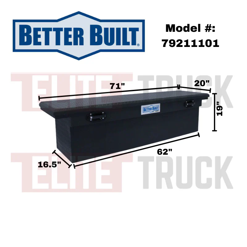Better Built 71" Matte Black Aluminum Low Profile Deep Crossover Tool Box Model 79211101 - Image 2