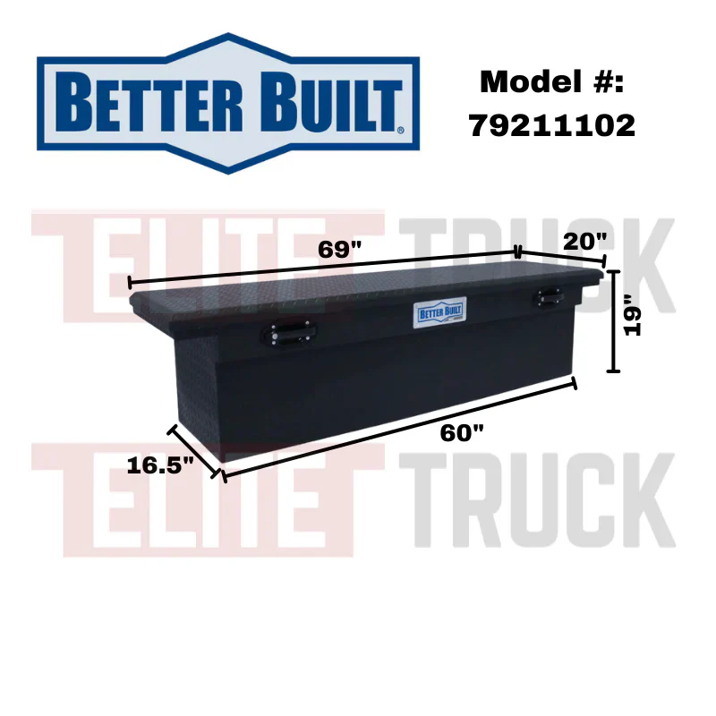Better Built 69" Matte Black Aluminum Low Profile Deep Crossover Tool Box Model 79211102 - Image 2