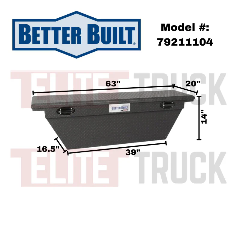 Better Built 63" Matte Black Aluminum Low Profile Crossover Wedge Tool Box Model 79211104 - Image 2