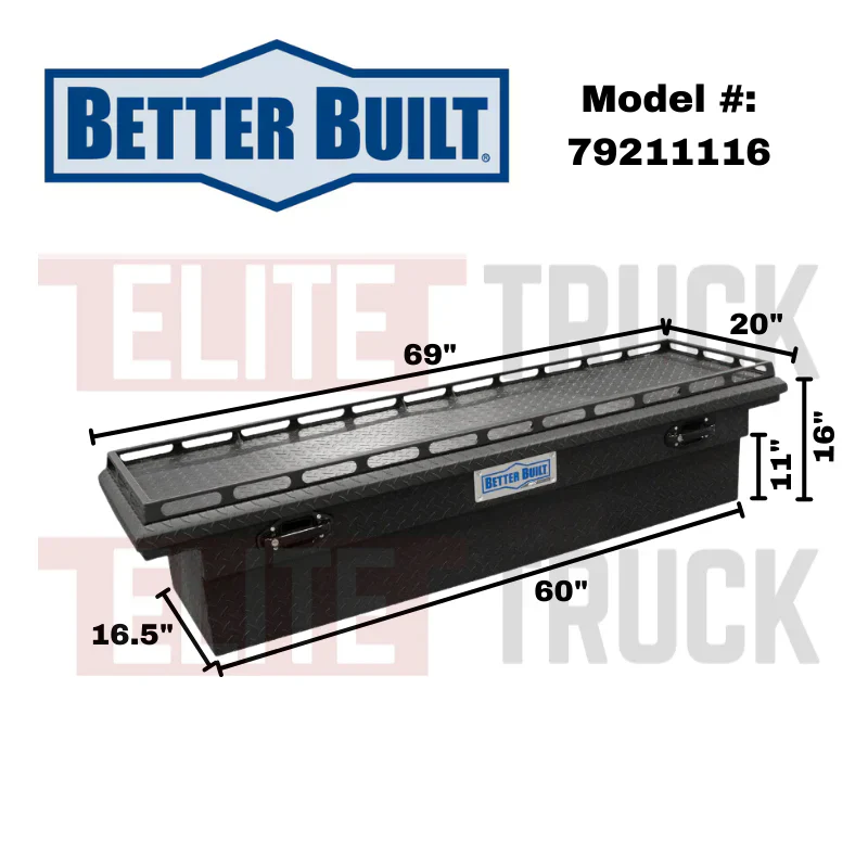 Better Built 69" Matte Black Aluminum Low Profile Crossover Tool Box Model 79211116 - Image 2