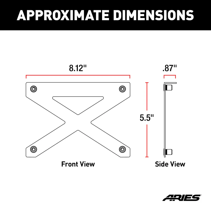ARIES Pro Series Grille Guard License Plate Bracket Model 85-0000 - Image 2