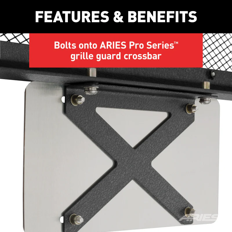 ARIES Pro Series Grille Guard License Plate Bracket Model 85-0000 - Image 4