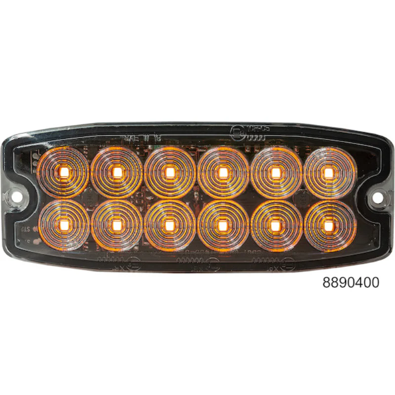 Buyers Products 5 Inch Dual Row Ultra Thin Rectangular LED Amber Strobe Light Series Model 8890400 - Image 2