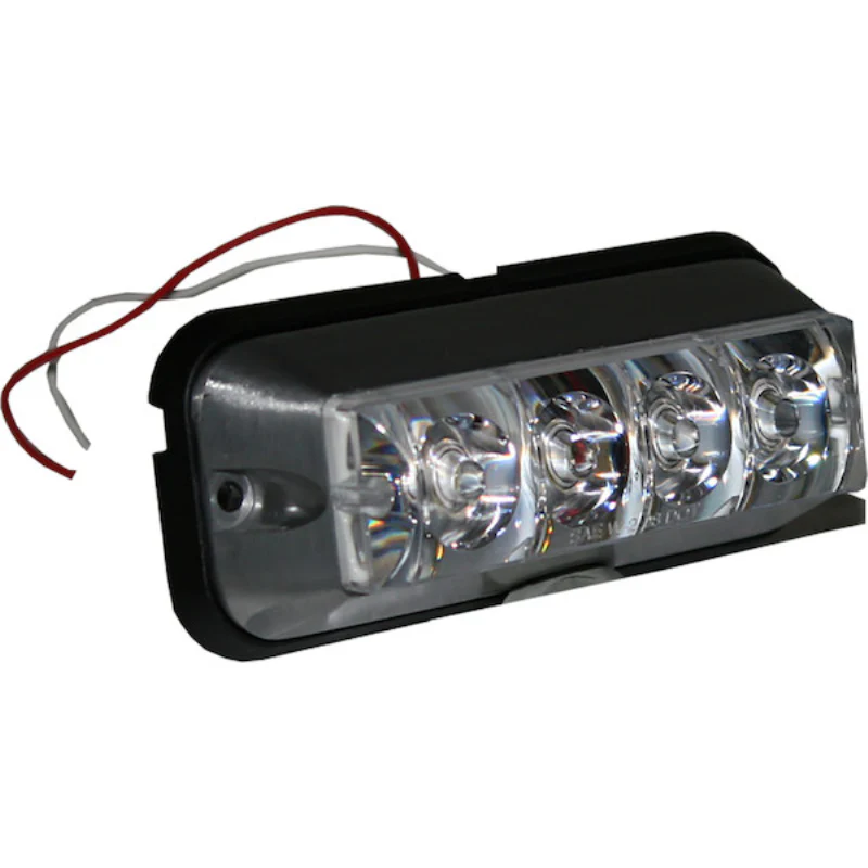 Buyers Products 5 Inch Raised Rectangular LED Amber/Clear Strobe Light with 19 Flash Patterns Series Model 8891105 - Image 2