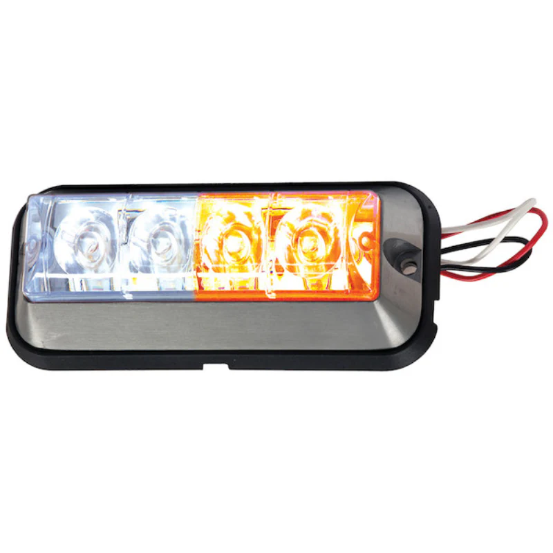 Buyers Products 5 Inch Raised Rectangular LED Amber/Clear Strobe Light with 19 Flash Patterns Series Model 8891105 - Image 4