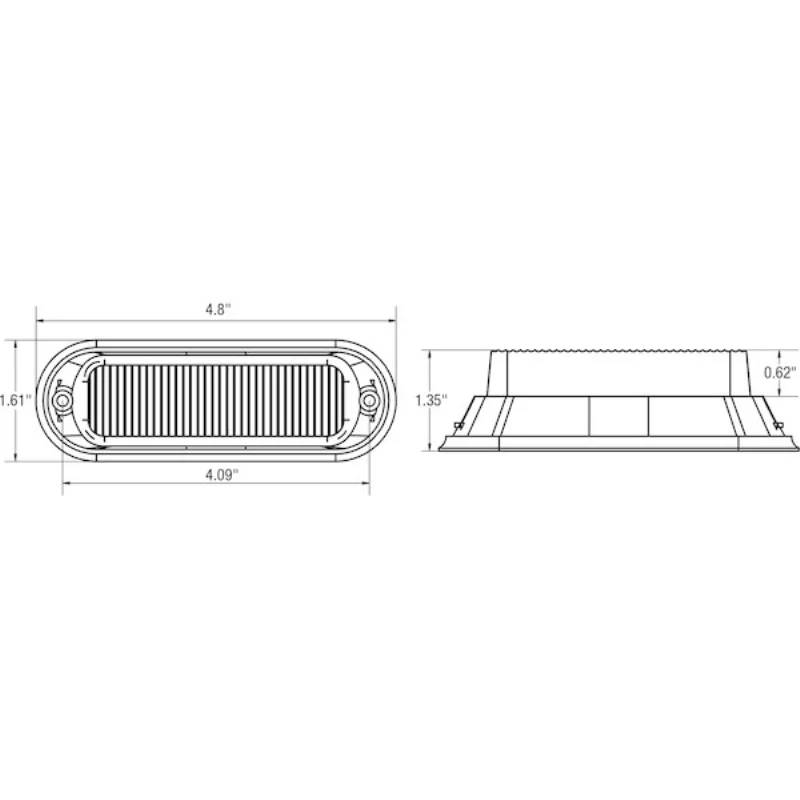 Buyers Products 5 Inch Raised Rectangular LED Amber Mini Strobe Light Series Model 8891130 - Image 7