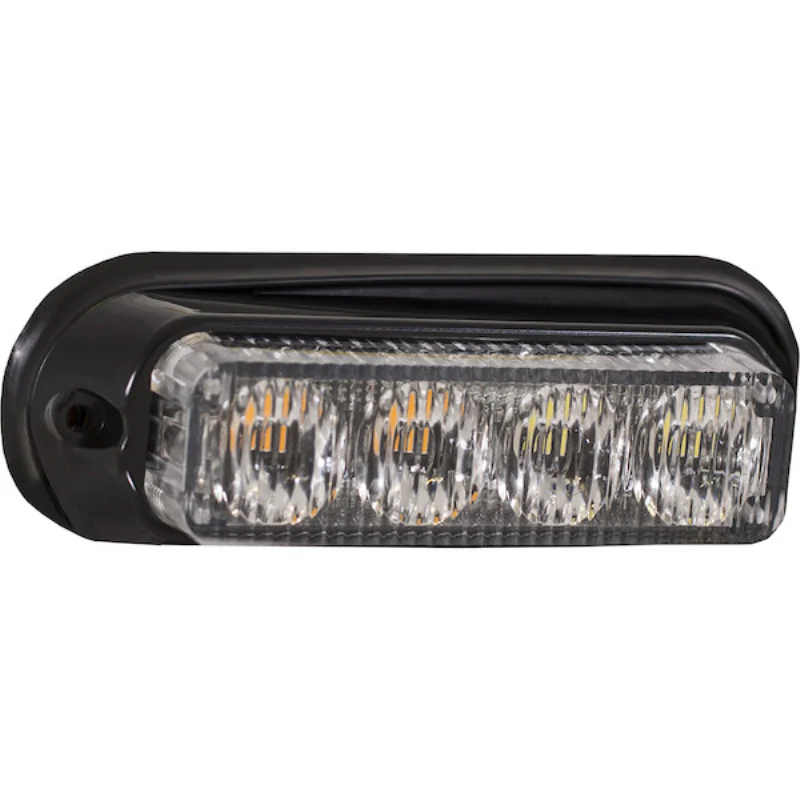 Buyers Products 5 Inch Raised Rectangular LED Amber/Clear Mini Strobe Light Series Model 8891132 - Image 2
