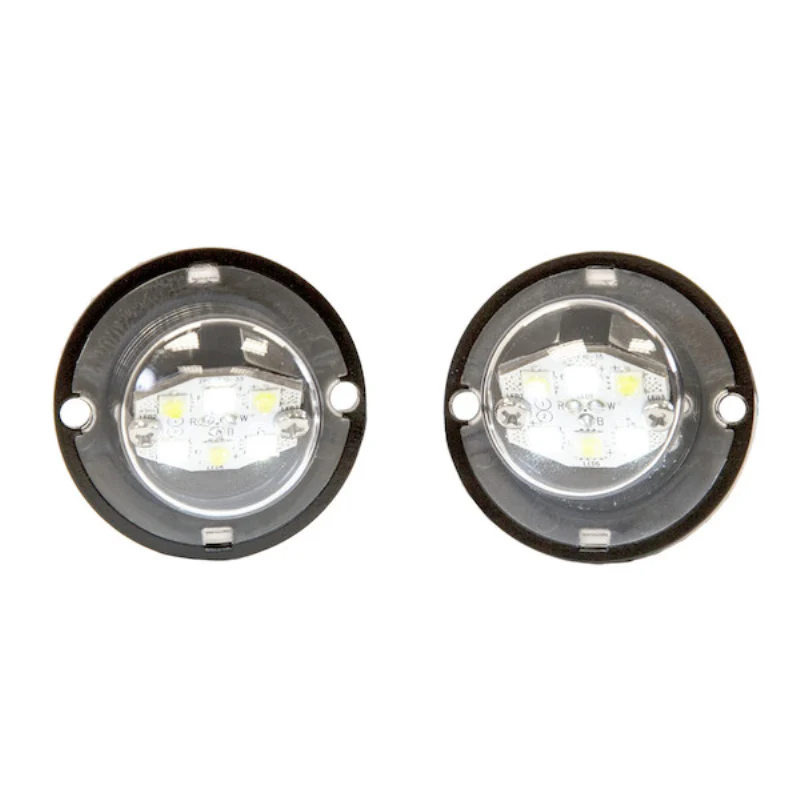 Buyers Products 2 Inch Bolt-On Hideaway Round LED Clear Strobe Kits with In-Line Flashers Model 8891215 - Image 7