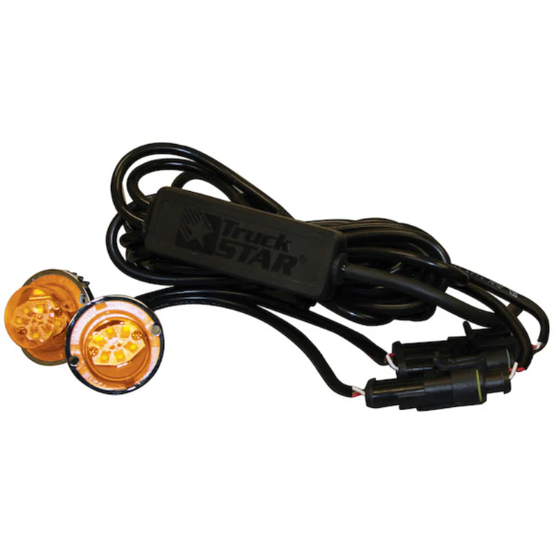 Buyers Products 2 Inch Bolt-On Hideaway Round LED Amber Strobe Kits with In-Line Flashers Model 8891226 - Image 2