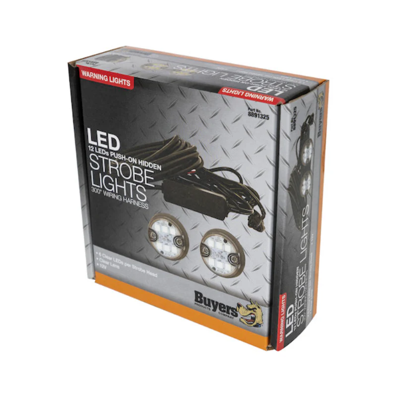 Buyers Products 1 Inch Push-On Hideaway Round LED Clear Strobe Kit with In-Line Flashers Model 8891325 - Image 10