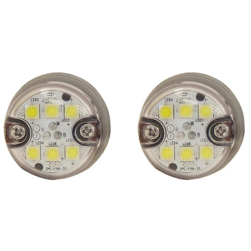 Buyers Products 1 Inch Push-On Hideaway Round LED Clear Strobe Kit with In-Line Flashers Model 8891325 - Image 2