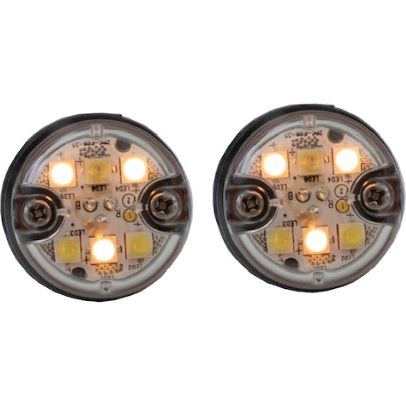 Buyers Products 1 Inch Push-On Hideaway Round LED Amber/Clear Strobe Kit with In-Line Flashers Model 8891327 - Image 2
