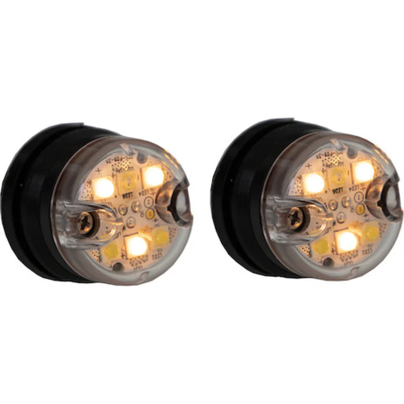 Buyers Products 1 Inch Push-On Hideaway Round LED Amber/Clear Strobe Kit with In-Line Flashers Model 8891327 - Image 4