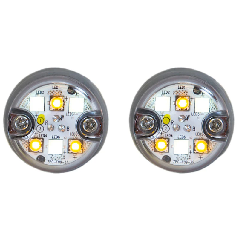 Buyers Products 1 Inch Push-On Hideaway Round LED Amber/Clear Strobe Kit with In-Line Flashers Model 8891327 - Image 6