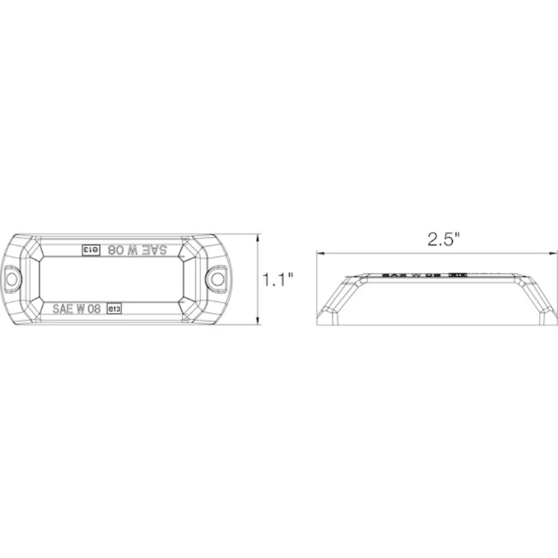 Buyers Products 2.5 Inch Low Profile Rectangular LED Amber Strobe Light Model 8891403 - Image 10