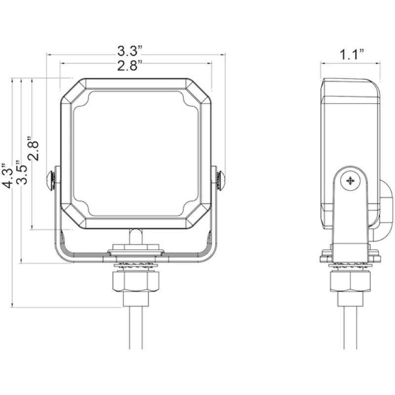 Buyers Products 3 Inch Post-Mounted Square LED Amber Strobe Light Series Model 8891800 - Image 6