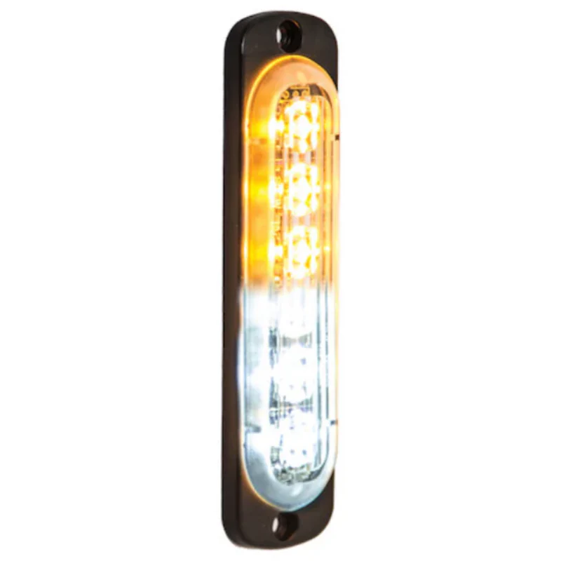 Buyers Products 4.5 Inch Thin Vertical Rectangular LED Amber/Clear Strobe Light Series Model 8891912