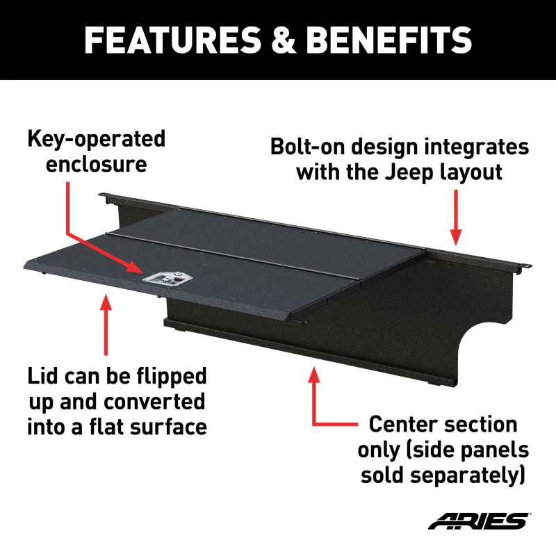 ARIES Jeep JK Unlimited Security Cargo Lid Center Section Model ALC25000-00 - Image 3