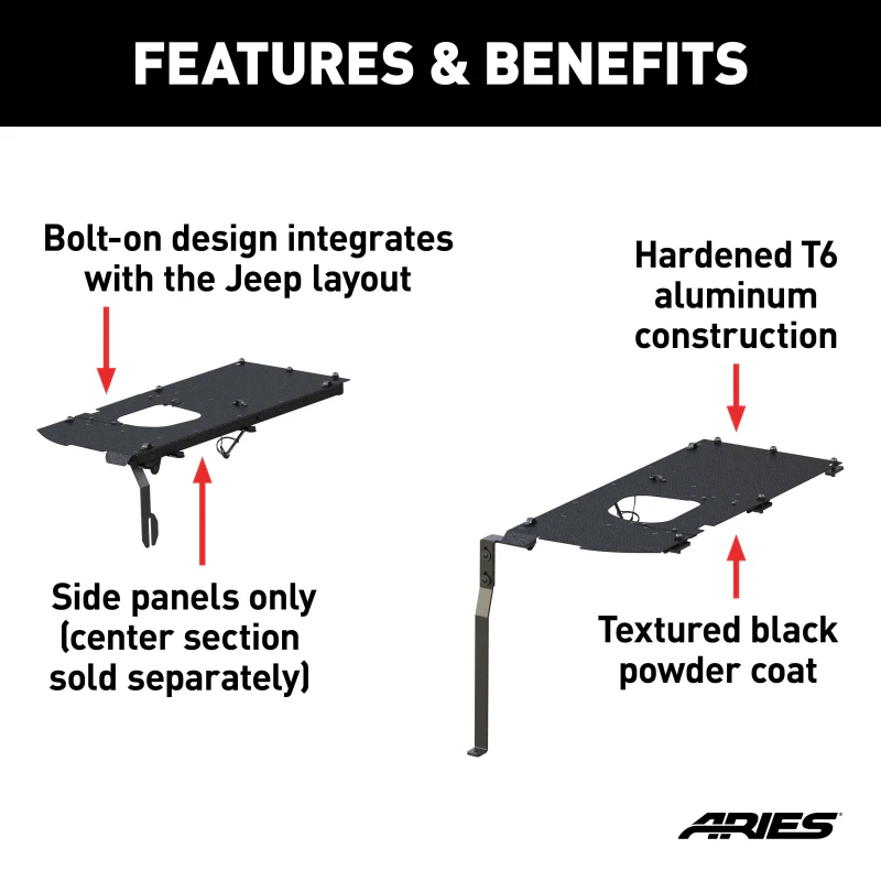 ARIES Jeep JK Unlimited Security Cargo Lid Side Panels Model ALC25001-01 - Image 3