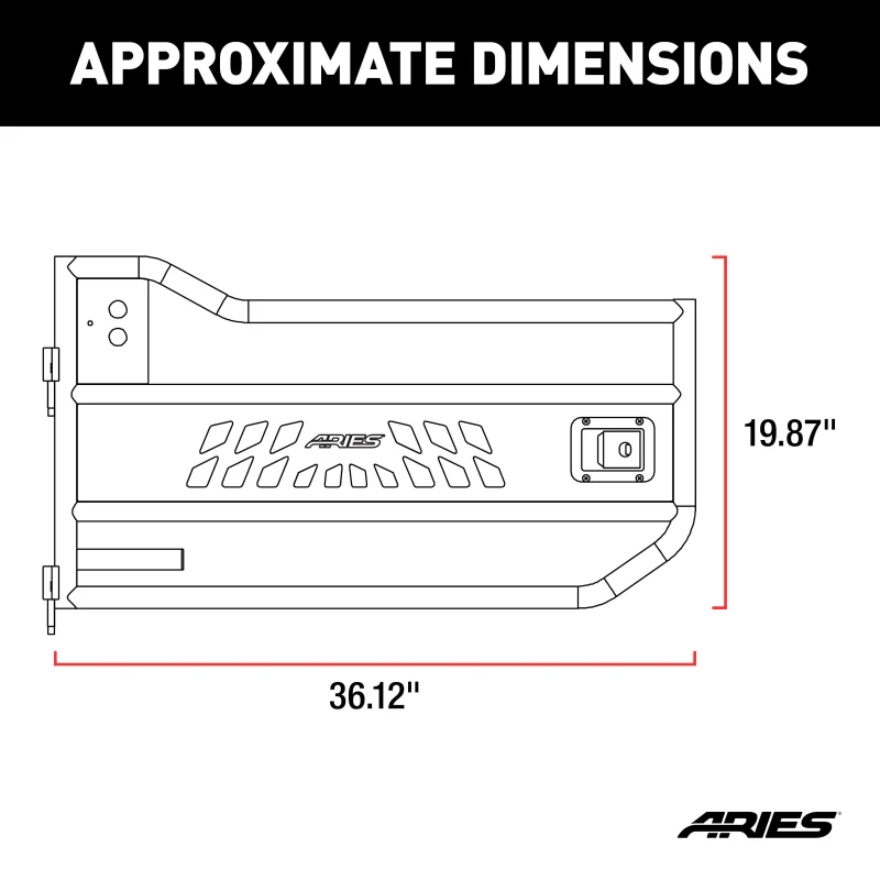 ARIES Jeep Wrangler JK Aluminum Front Tube Doors Model AR15009 - Image 2