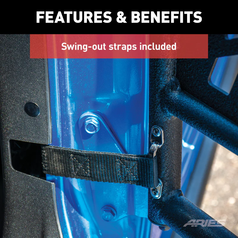 ARIES Jeep Wrangler JK Aluminum Front Tube Doors Model AR15009 - Image 8