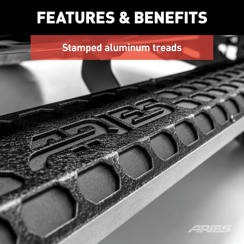 ARIES AdvantEDGE 5-1/2" x 75" Black Aluminum Side Bars, For Toyota Tacoma Model 2556027 - Image 6