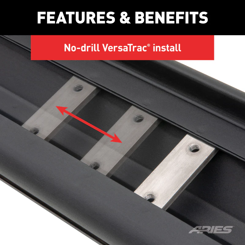 ARIES AscentStep 5-1/2" x 75" Black Steel Running Boards, For Toyota Tacoma Model 2558027 - Image 8
