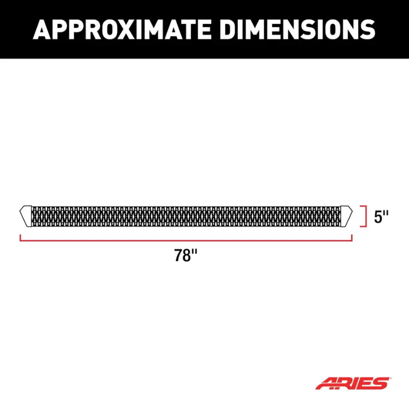 ARIES SlimGrip 5" x 78" Black Aluminum Running Boards (No Brackets) Model 216078 - Image 3