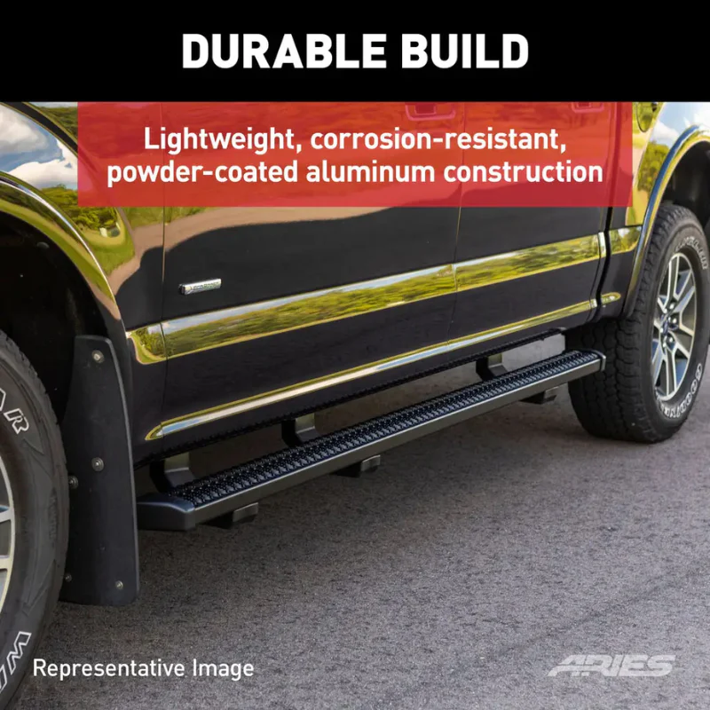 ARIES SlimGrip 5" x 78" Black Aluminum Running Boards, Fits Select Dodge Durango Model 2559053 - Image 6