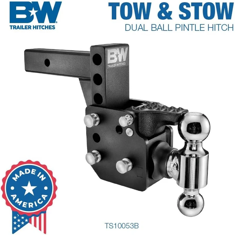 B&W Trailer Hitches Tow & Stow Pintle Adjustable Ball Mount Model TS10053B - Image 4